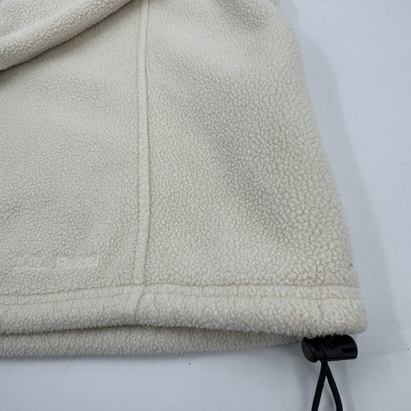 LL Bean Women Beige Fleece Quarter Zip Pullover Sweatshirt Casual Size XL - Picture 3 of 16